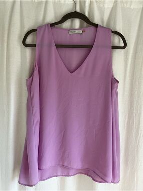 Rhyme Lavender V-Neck Sleeveless Blouse